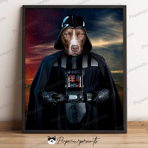 Star Wars Darth Vader Pet Portrait - Custom Pet Portrait - Darth Vader Portrait - Pet Portraits - Star Wars Print - Darth Vader Print - SWV6