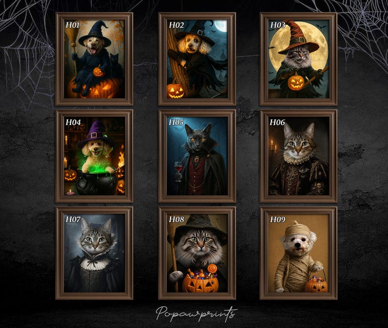 Custom Vampire Pet Portrait - Funny Halloween Pet Painting - Halloween Gift Ideas - Spooky Pet Portrait - Custom Mummy Portrait H05 image 2