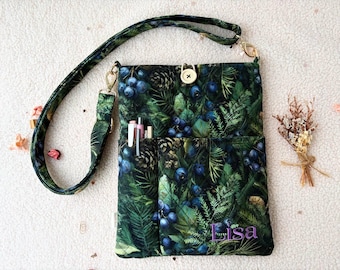 Personalized Crossbody Book Bag with Pocket, Kindle & Journal Sleeve