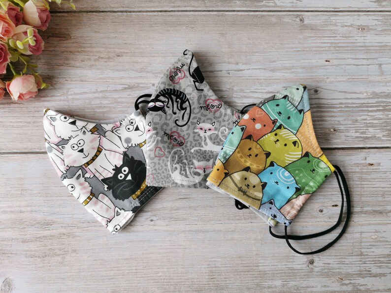 Cat lover face mask Pet face mask KIDS and AUDULT Cartoon Etsy