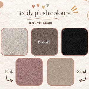 Cute iPad case with Zipper: Soft, Cozy and Personalized Tablet Pouch, Teddy plush fabric sleeve image 4