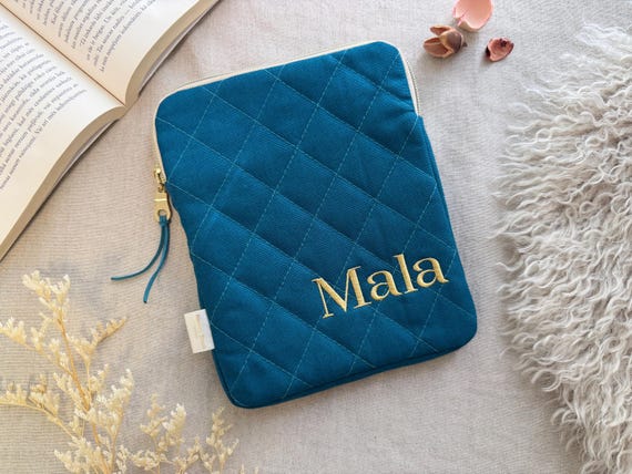 Waterproof Padded Book Sleeve with Zipper, Embroidered Name reading accessories