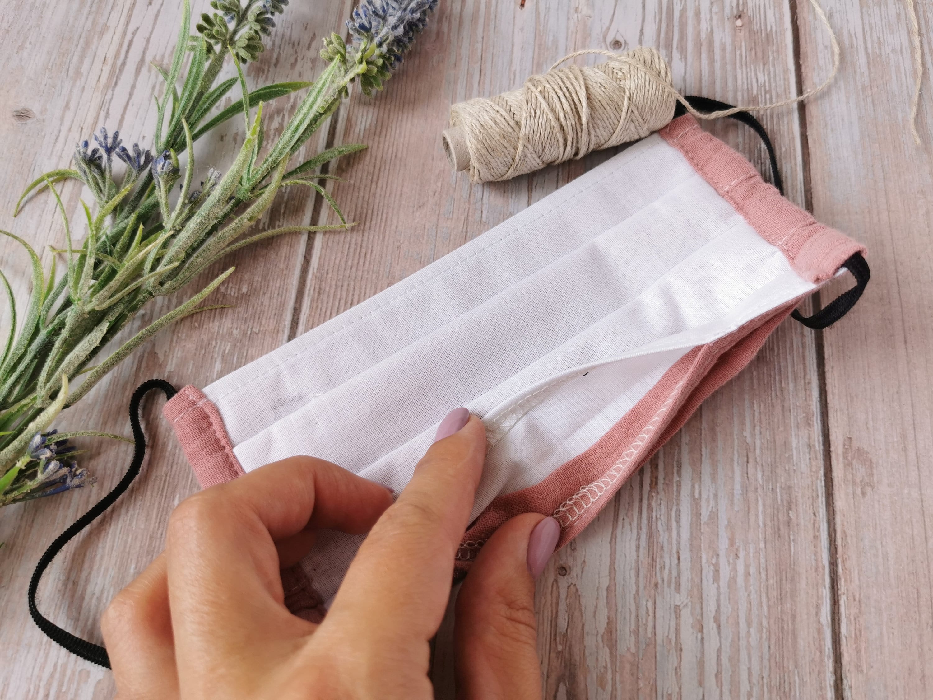 Muslin Face Mask with filter pocket Solid face mask Washable Etsy