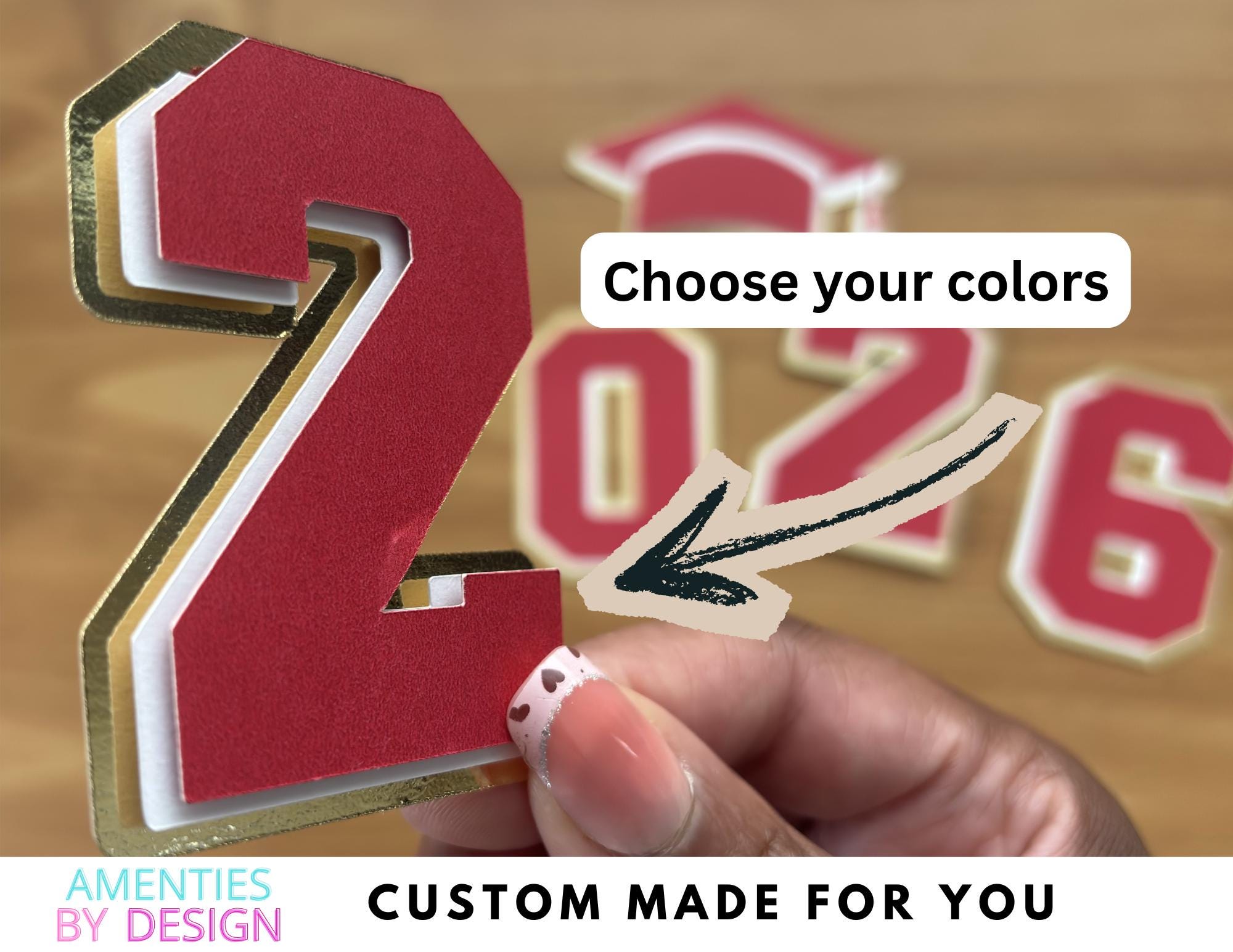 3D Glitter Graduation Numbers for Leis • Custom School Colors, Party ...
