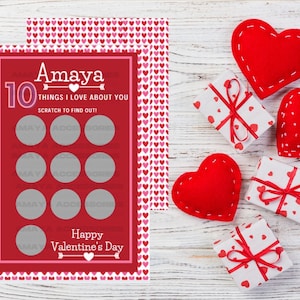 Valentines Day Personalized Scratch Off, Valentines Gift for Him or Her, Scratcher Only
