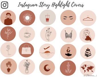 20 Boho Instagram Story Highlight Icons, Abstract Line Art Instagram Icons, Fashion instagram Icons Covers, Social Media Icons, Minimalist