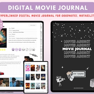 Digital Movie Journal, Movie Tracker, Digital Tv Series journal, Tv Series, Movie Review, Film Journal, Movie Planner, Movie Log, Goodnotes