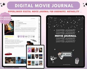 Digital Movie Journal, Movie Tracker, Digital Tv Series journal, Tv Series, Movie Review, Film Journal, Movie Planner, Movie Log, Goodnotes