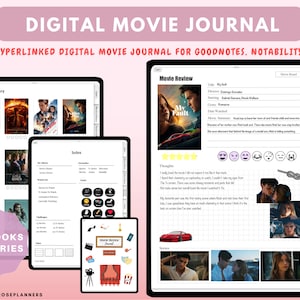Digital Movie Journal, Movie Tracker, Digital Tv Series Journal, Tv Series, Movie Review, Film Journal, Movie Planner, Movie log, Goodnotes