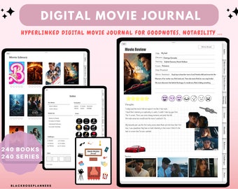 Digital Movie Journal, Movie Tracker, Digital Tv Series Journal, Tv Series, Movie Review, Film Journal, Movie Planner, Movie log, Goodnotes