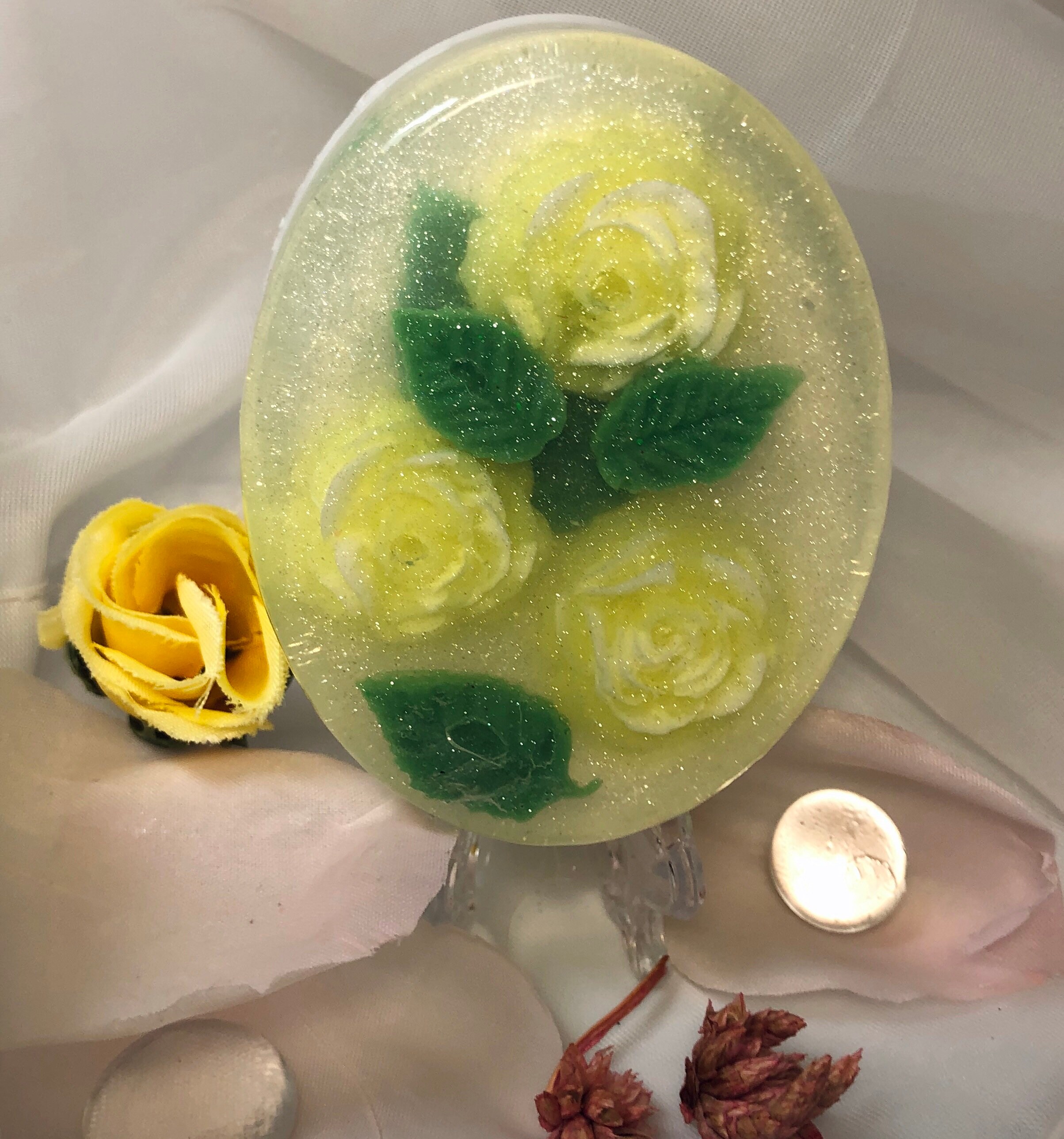 Handmade Decorative Roses Soap Gift Set, Handcrafted Natural Soap Bars