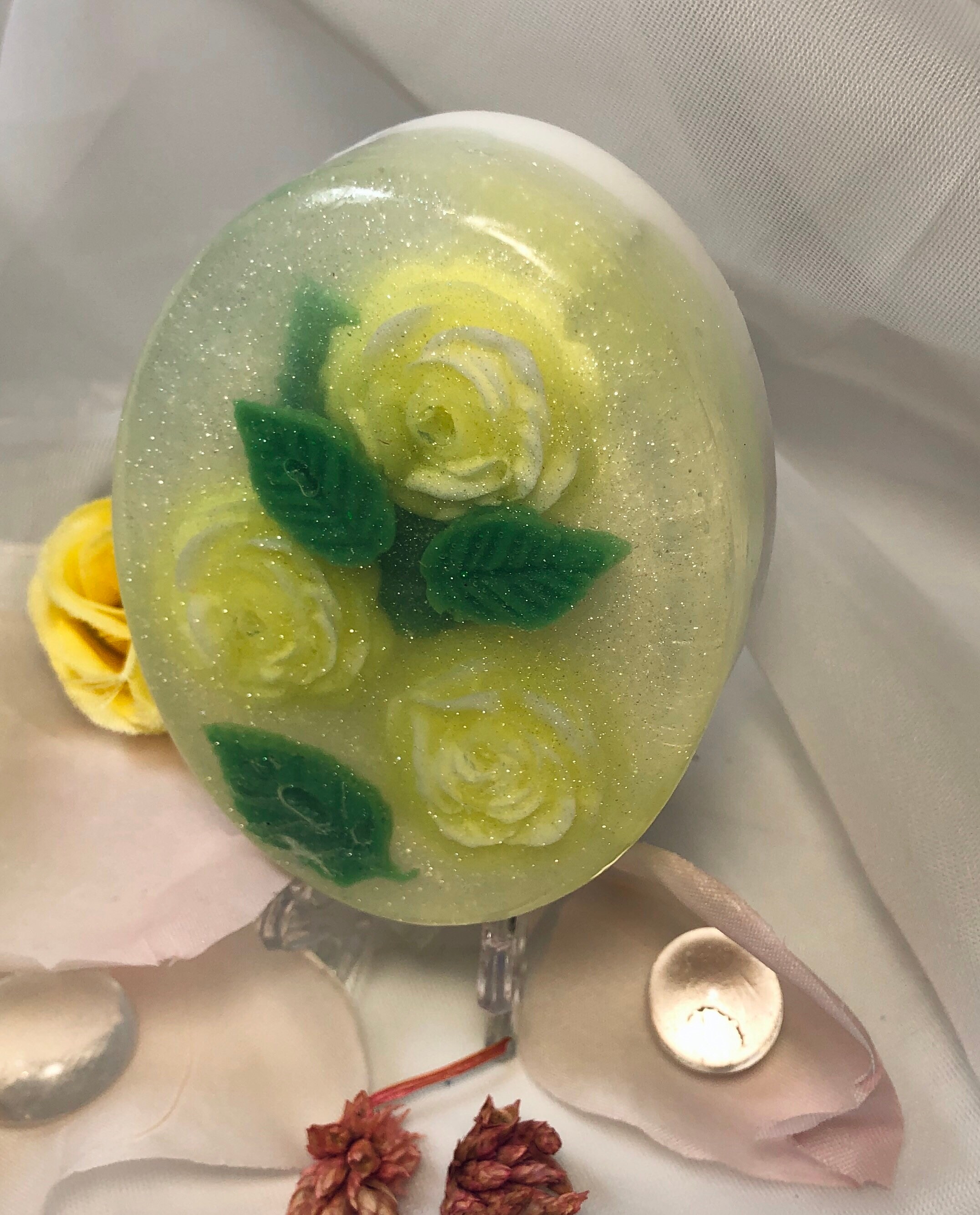 Handmade Decorative Roses Soap Gift Set, Handcrafted Natural Soap Bars