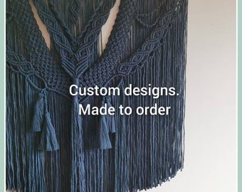 Macrame made to order custom design. Fiberart. Wall hanging.