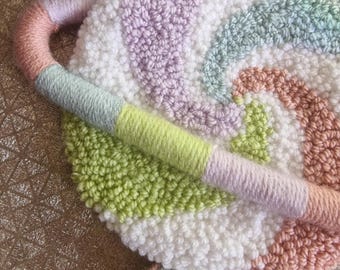 punchneedle swirling planets. Wall hanging decoration.