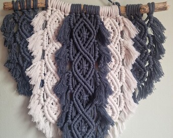 macrame feather wall hanging