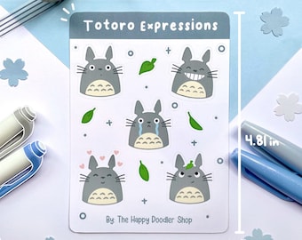 My Neighbor Totoro Sticker Sheet| Cute Sticker Sheet| Stickers| Planner Sticker Sheet| Stationary| Studio Ghibli| Kawaii| Water Resistant
