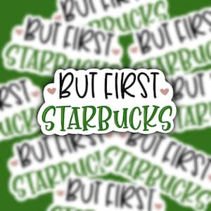 Cute Starbucks Sticker- 3" x 1.44"- Durable Weatherproof Sticker- Perfect for Water Bottles, Laptops, Notebooks, Planners, Bumpers  etc.