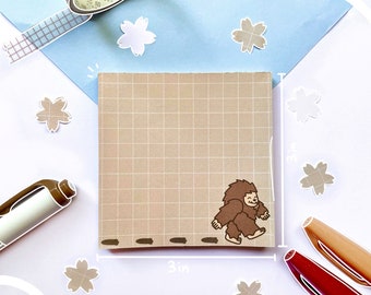 Cute Handmade Bigfoot Memo Pad| Bigfoot| Stationary| Notepads| Journaling| Memo Pad| Bullet Journal| Bujo Memo Pad| Handmade Stationary
