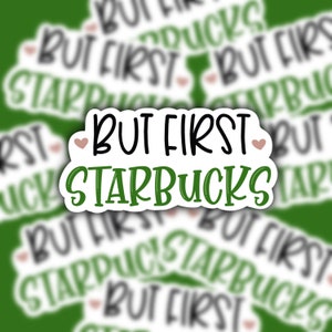 Cute Starbucks Sticker- 3&quot; x 1.44&quot;- Durable Weatherproof Sticker- Perfect for Water Bottles, Laptops, Notebooks, Planners, Bumpers  etc.