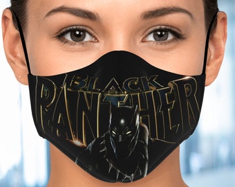 Black Panther Logo Face Mask With Filter | Unisex Face Mask With Filter,Adult Kids Face Mask,Washable Reusable Face Mask,Made In USA!