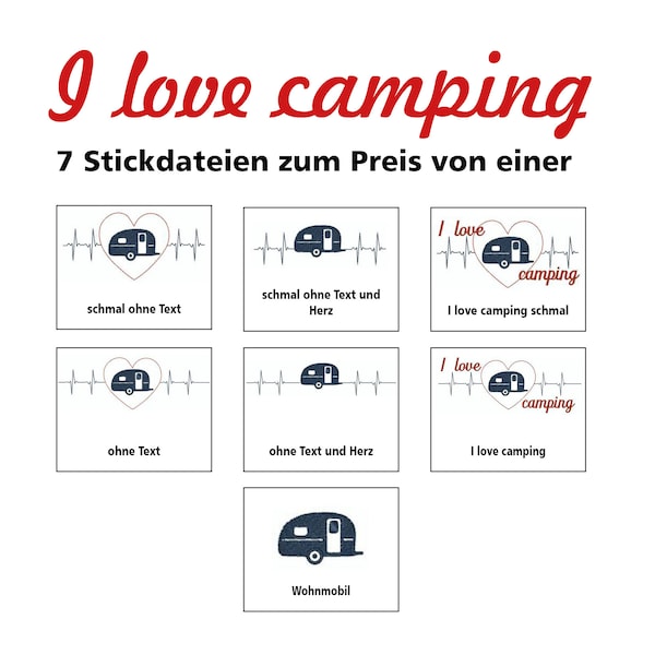 I love camping Wohnwagen Stickdatei