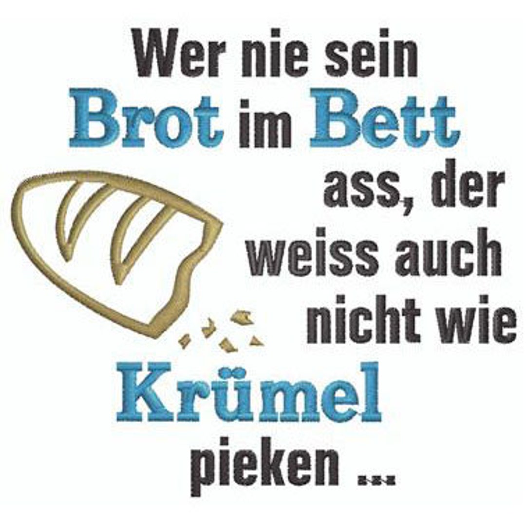 Krümel pieken Stickdatei Brotbeutel Etsy.de