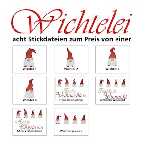 Weihnachts-Wichtel Stickdateien Set