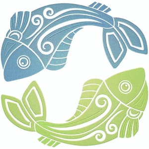 Pisces Zodiac Embroidery Design