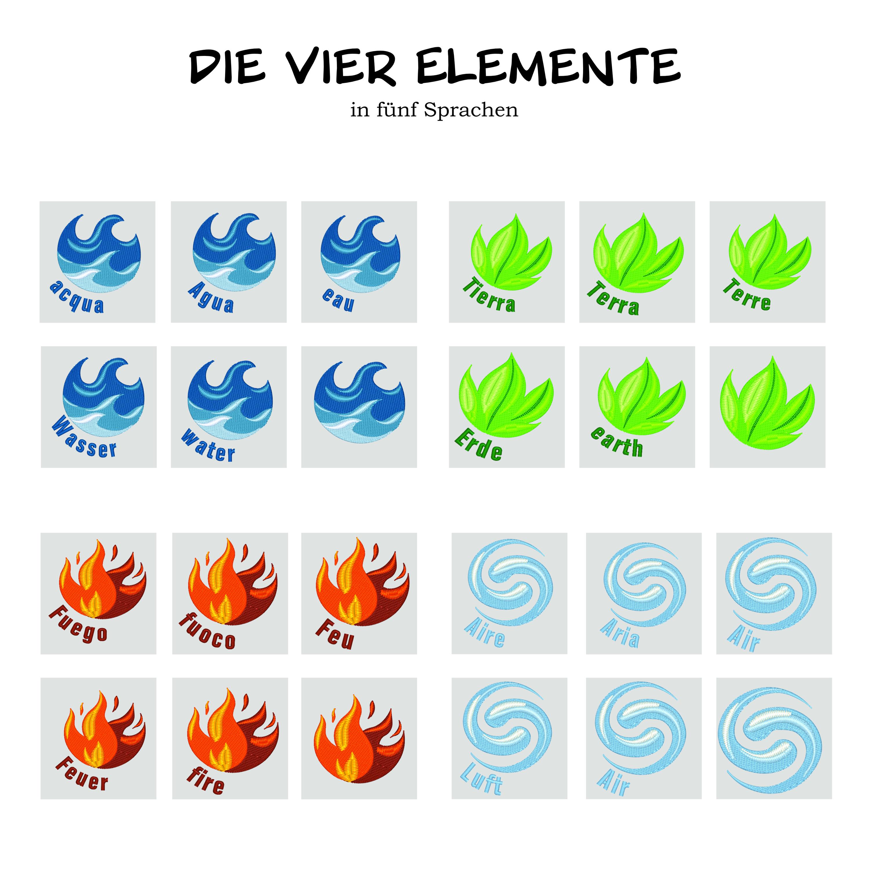 Four Elements Embroidery File - Etsy, image size:3000x3000
