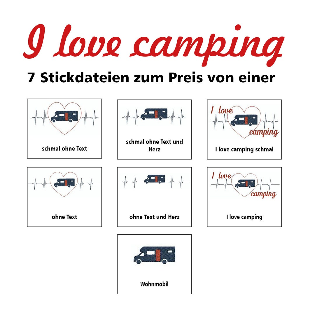 I love camping Wohnmobil Stickdatei Etsy.de