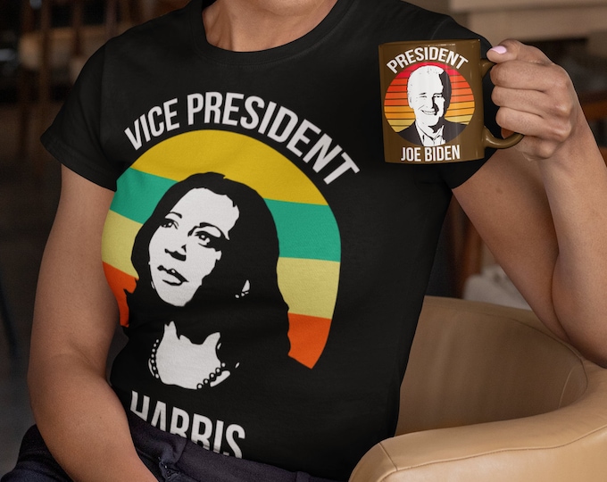 Vice President Harris Vintage Retro Sunset Unisex Heavy Cotton Tee