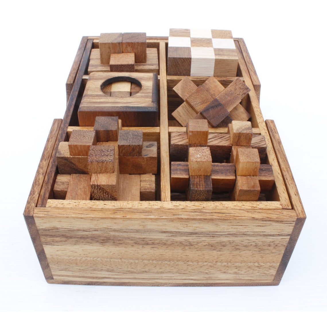 6 Piece Deluxe Wooden Puzzles Gift Box Etsy