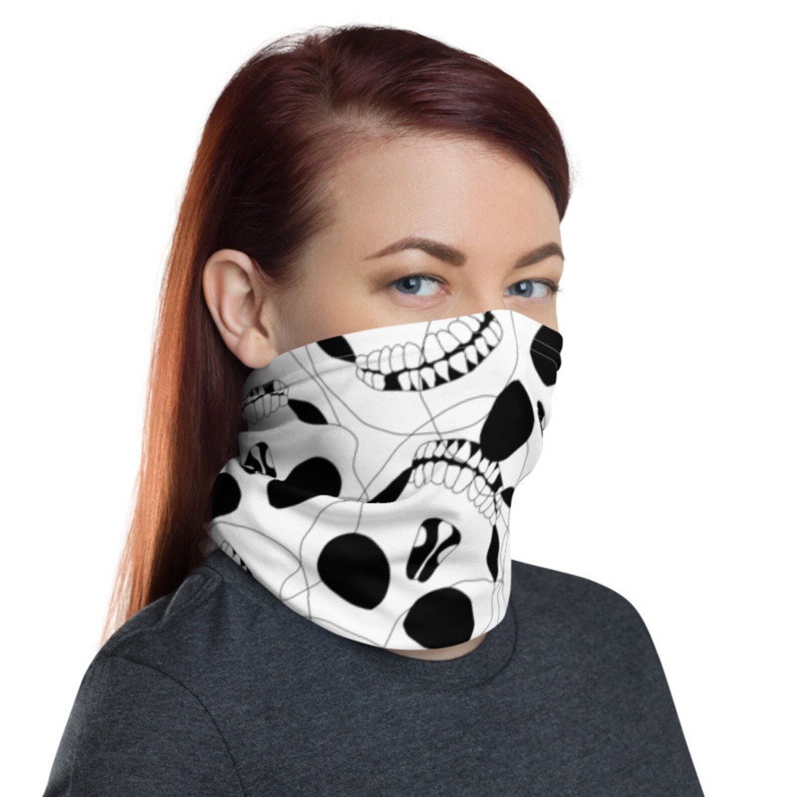 Punk Skull Halloween Neck Gaiter Etsy