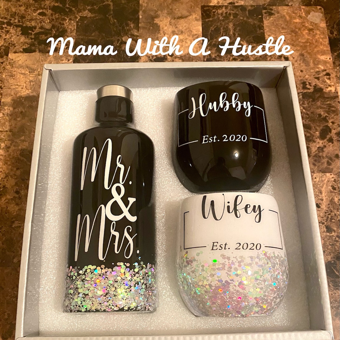 Hubby and Wifey Wine Tumbler Gift Set Anniversary Wedding Etsy