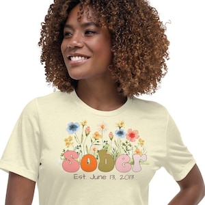 Custom Sobriety Gift For Women, Sobriety Shirts For Women, Soberversary, Sober Gift, Sober Shirt, Sobriety Date, Recovery Gifts For Women