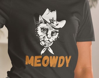 Meowdy Cat T-Shirt: Funny Cowboy Kitten Meme Tee
