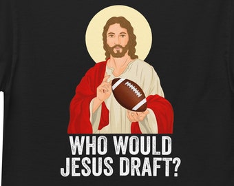 Lustiges Fantasy Football Jesus Entwurf T-Shirt: Christian League Geschenk