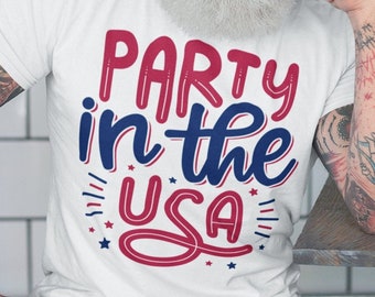 Party In The USA T-Shirt: Vintage 4th of July American Liberty