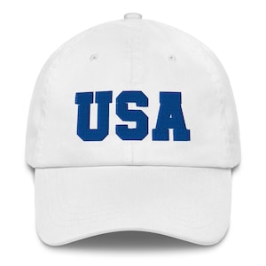 Embroidered USA Flag Baseball Cap: July 4th Trump Republican Hat