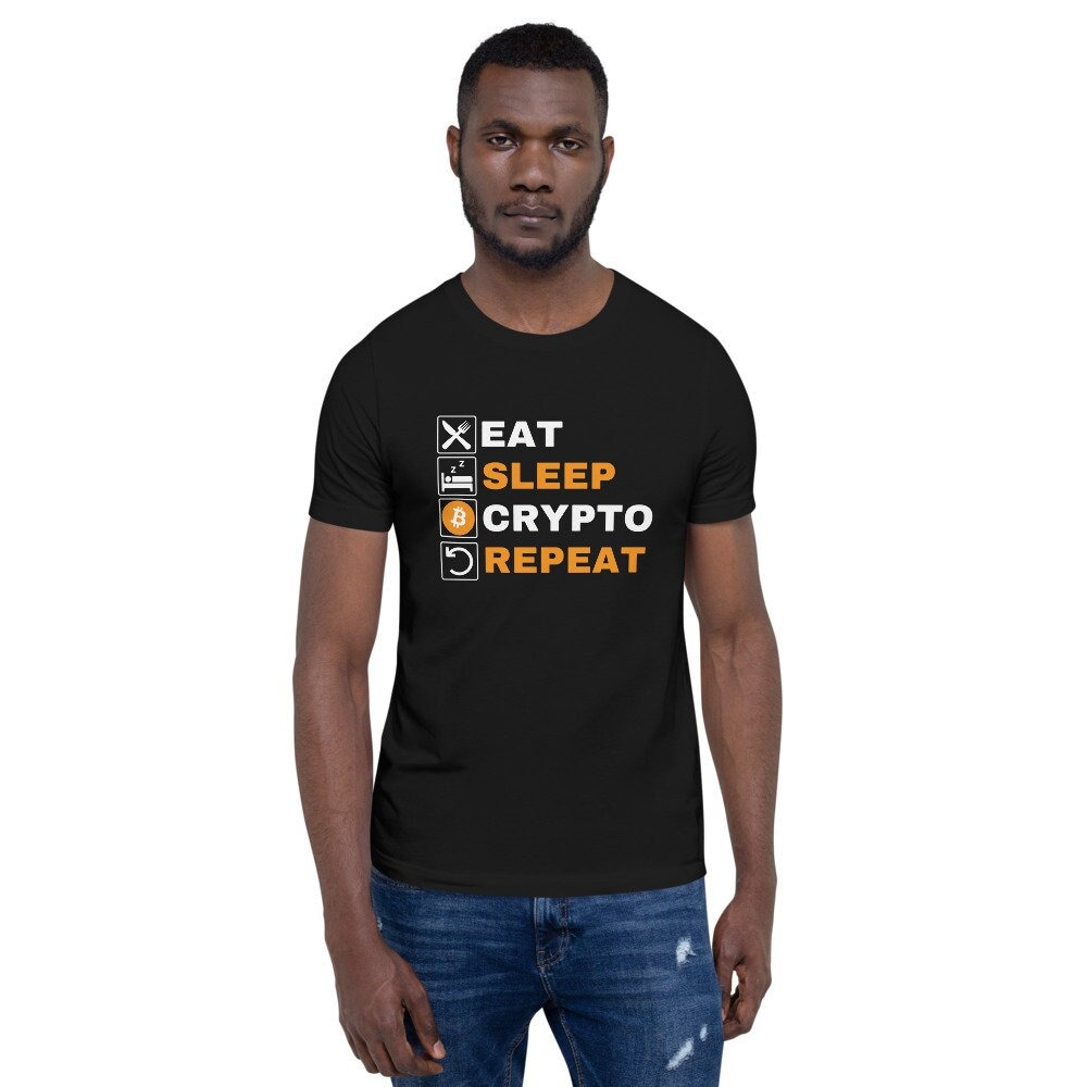 Funny Bitcoin Crypto T-Shirt: Eat Sleep Repeat Unisex Tee