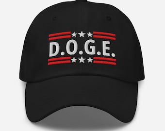 D.O.G.E. Embroidered Twill Hat: Adjustable Political Cap