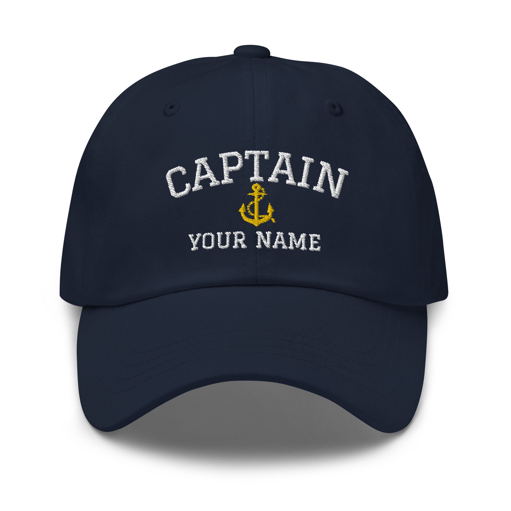 Chapeau De Capitaine Yacht Brodée Personnalisé - Casquette Marin Nautique Adulte Avec Nom Au Choix