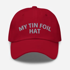 My Tin Foil Hat Embroidered Adjustable Baseball Cap Dad Hat Funny Conspiracy Theory Gift Hat Funny Conspiracy Hat Conspiracy Cap Cryptid Hat