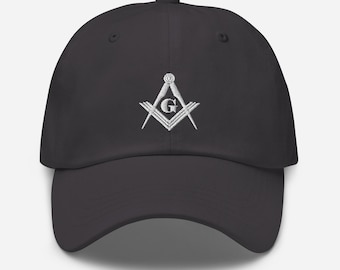 Embroidered Freemason Dad Hat: Masonic Square & Compass