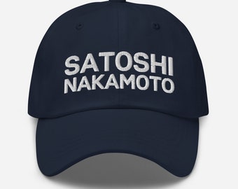 サトシ・ナカモト帽子、刺繍入りベースボールキャップ、ビットコイン