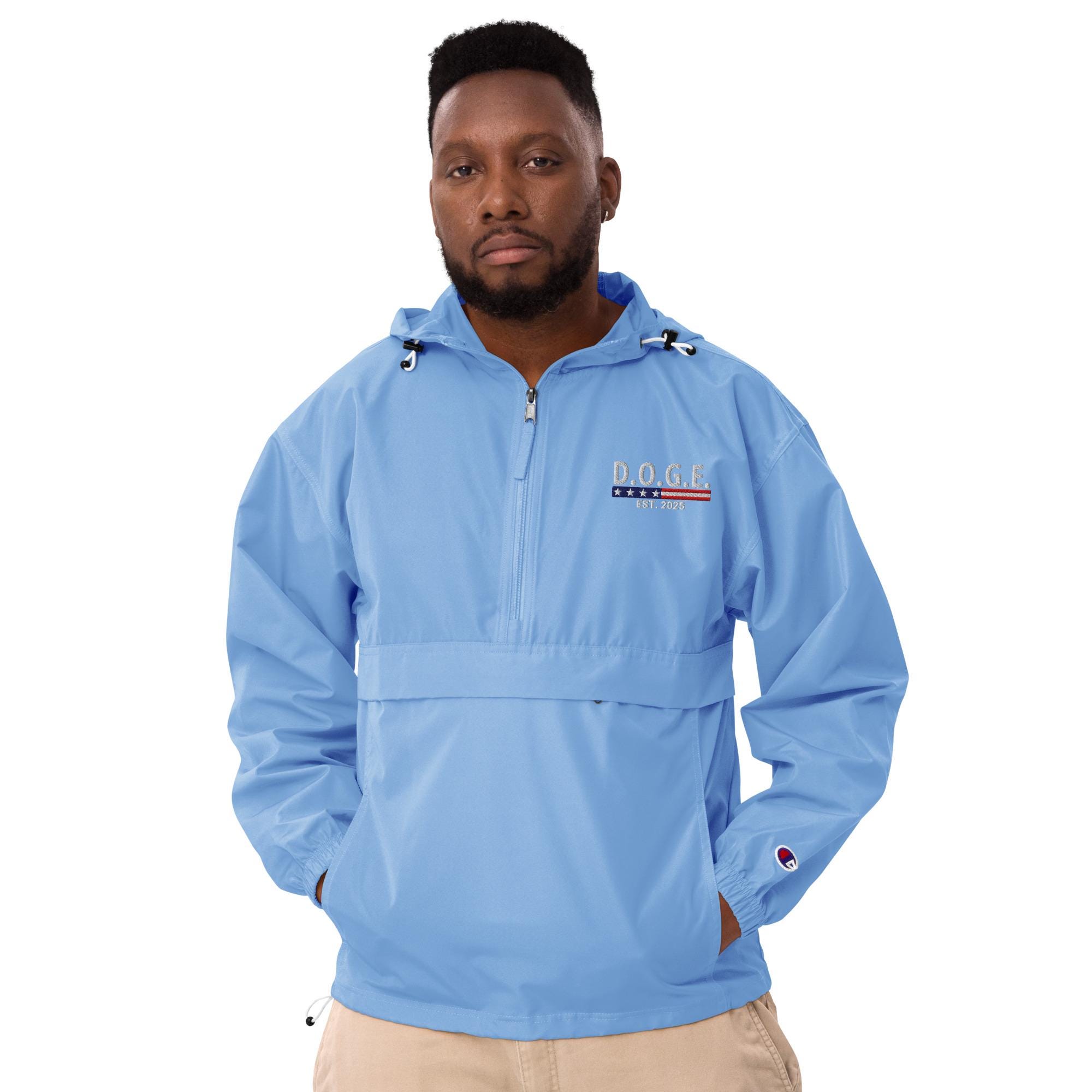 Embroidered Champion Packable Jacket: Doge Est 2025 Windbreaker - Etsy