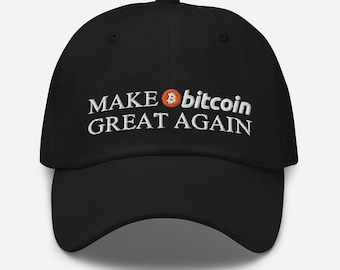 Embroidered Bitcoin Dad Hat, Crypto Cap