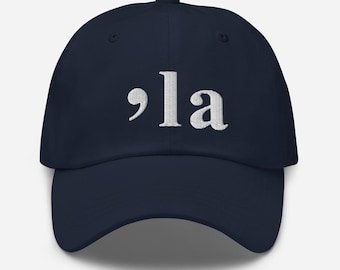 Comma LA Hat, Kamala Harris Embroidered Baseball Cap, Cotton Adjustable Buckle Dad Hat, Kamala Harris 2028 Hat, Harris For President Hat