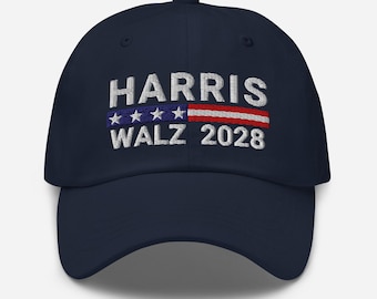 Gorra de papá Harris Walz 2028 bordada