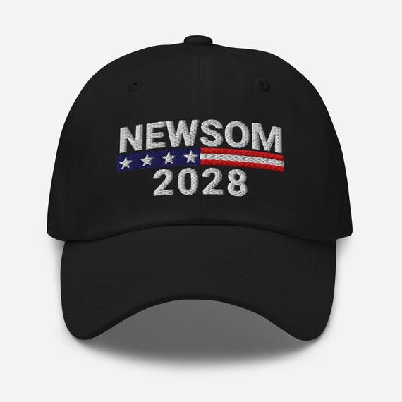 Gavin Newsom 2028 Hat, Embroidered Democrat Cap, Political Gift